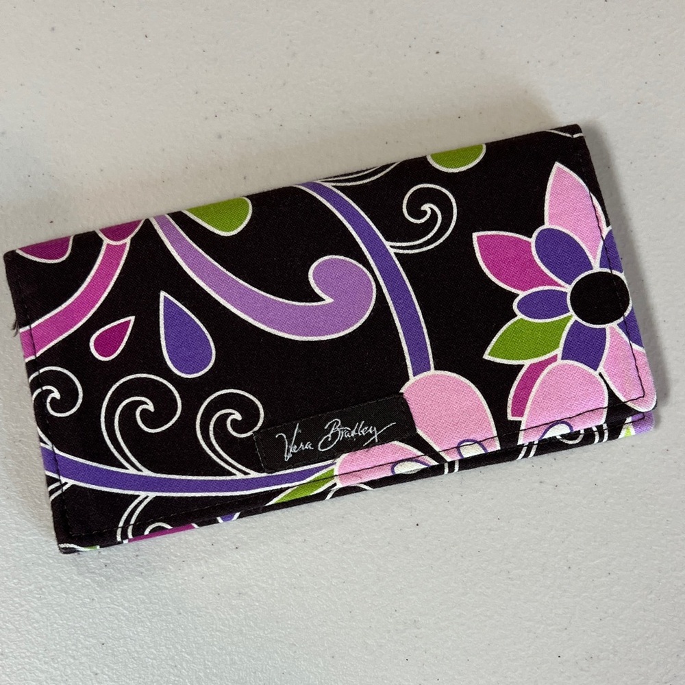 Vera Bradley Purple Punch Checkbook Cover Wallet like new